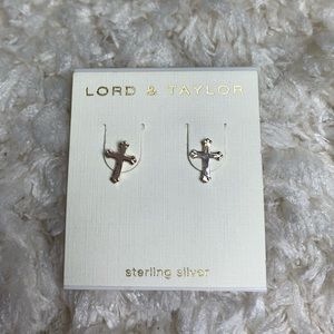 Sterling silver cross earrings